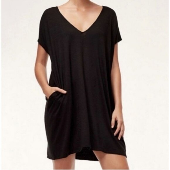 ARITZIA | Wilfred Free Shirt Dress Marcoux V-neck Black sz XS - Picture 1 of 7